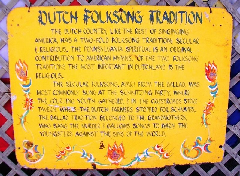 Dutch Folksong Tradition Marker image. Click for full size.