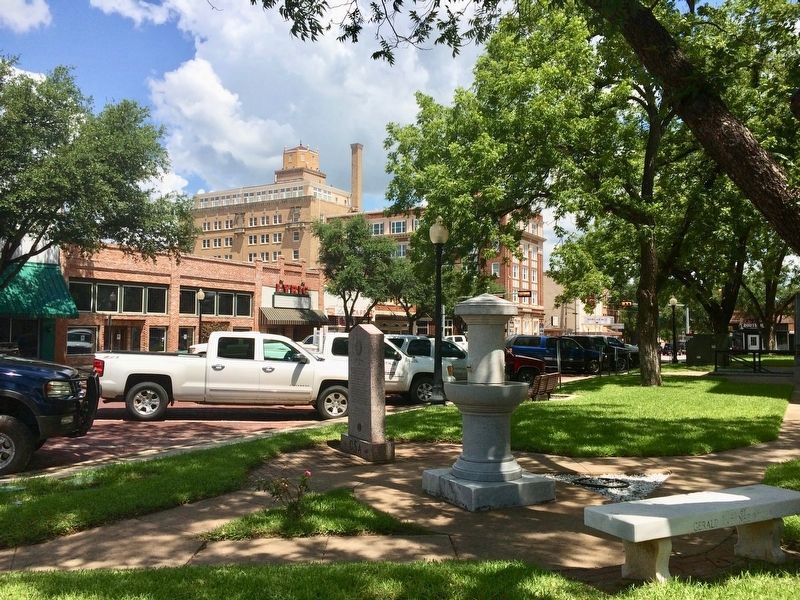 View of marker northwest towards the old Lyric Theater. image. Click for full size.
