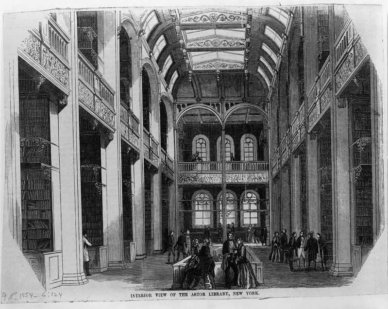 <i>Interior view of the Astor Library, New York</i> image. Click for full size.