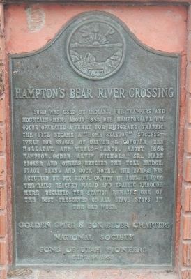Hampton's Bear River Crossing Marker image. Click for full size.
