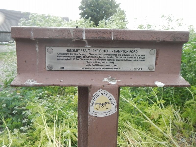 Hensley/Salt Lake Cutoff - Hampton Ford Marker. Click for full size. Hensley/Salt Lake Cutoff - Hampton Ford Marker image. Click for full size.