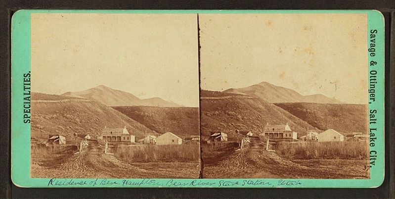 Residence of Ben Hampton, Bear River stage station, Utah Territory (Wyoming) image. Click for full size.