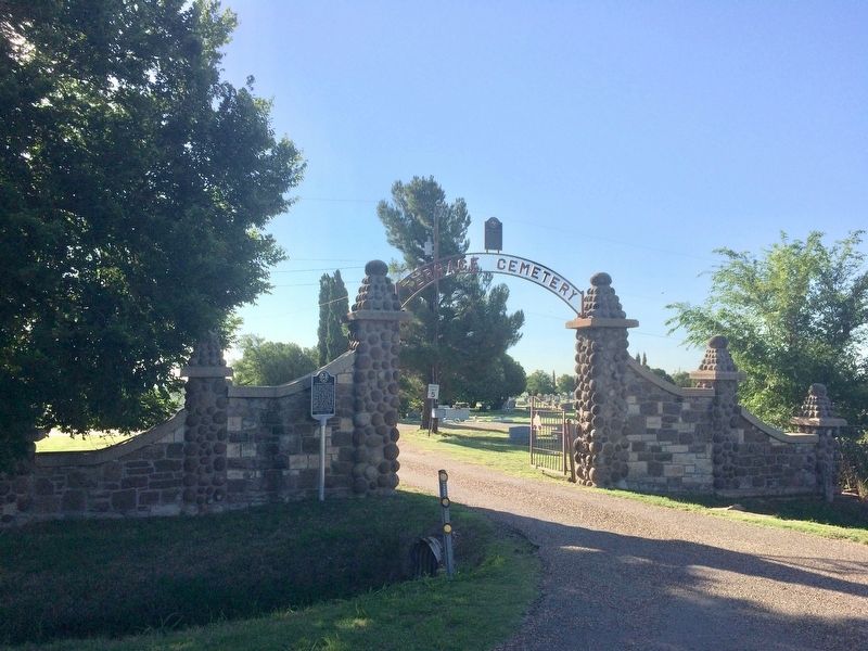 Terrace Cemetery Gateway, Marker and Cemetery image. Click for full size.