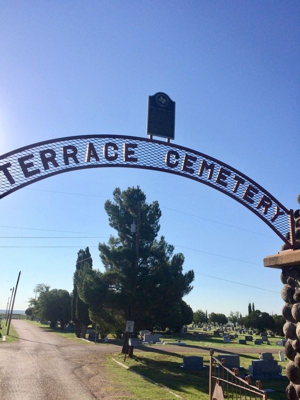 Terrace Cemetery Gateway and Marker image. Click for full size.