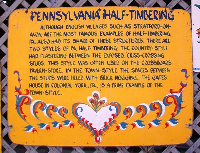 Pennsylvania Half-Timbering Marker image. Click for full size.