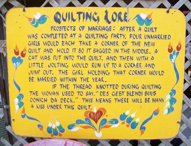 Quilting Lore Marker. Click for full size. Quilting Lore Marker image. Click for full size.
