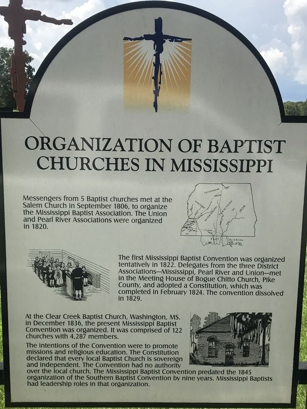 Organization of Baptist Churches in Mississippi Marker image. Click for full size.