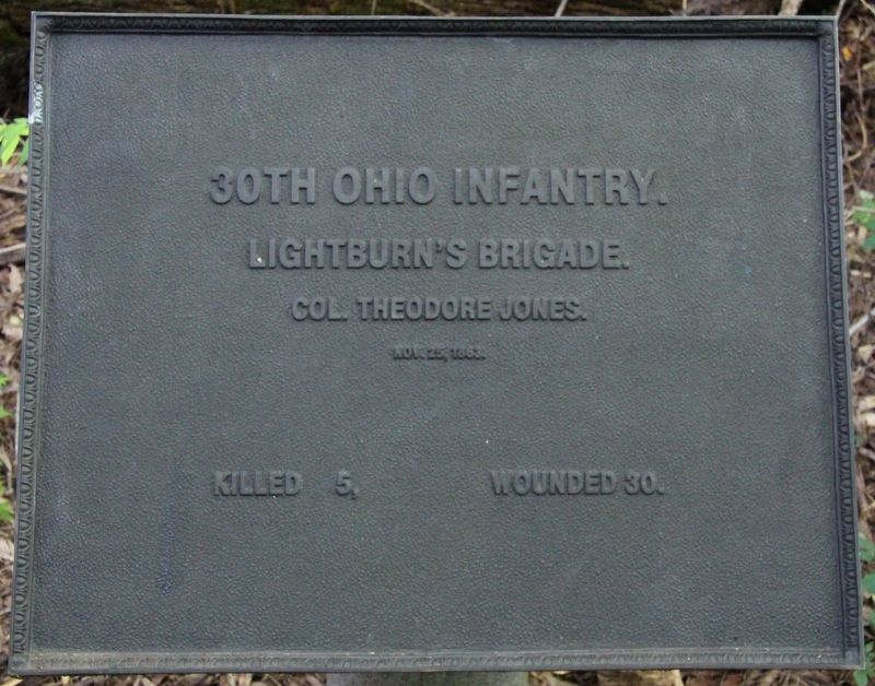 30th Ohio Infantry Marker. Click for full size. 30th Ohio Infantry Marker image. Click for full size.