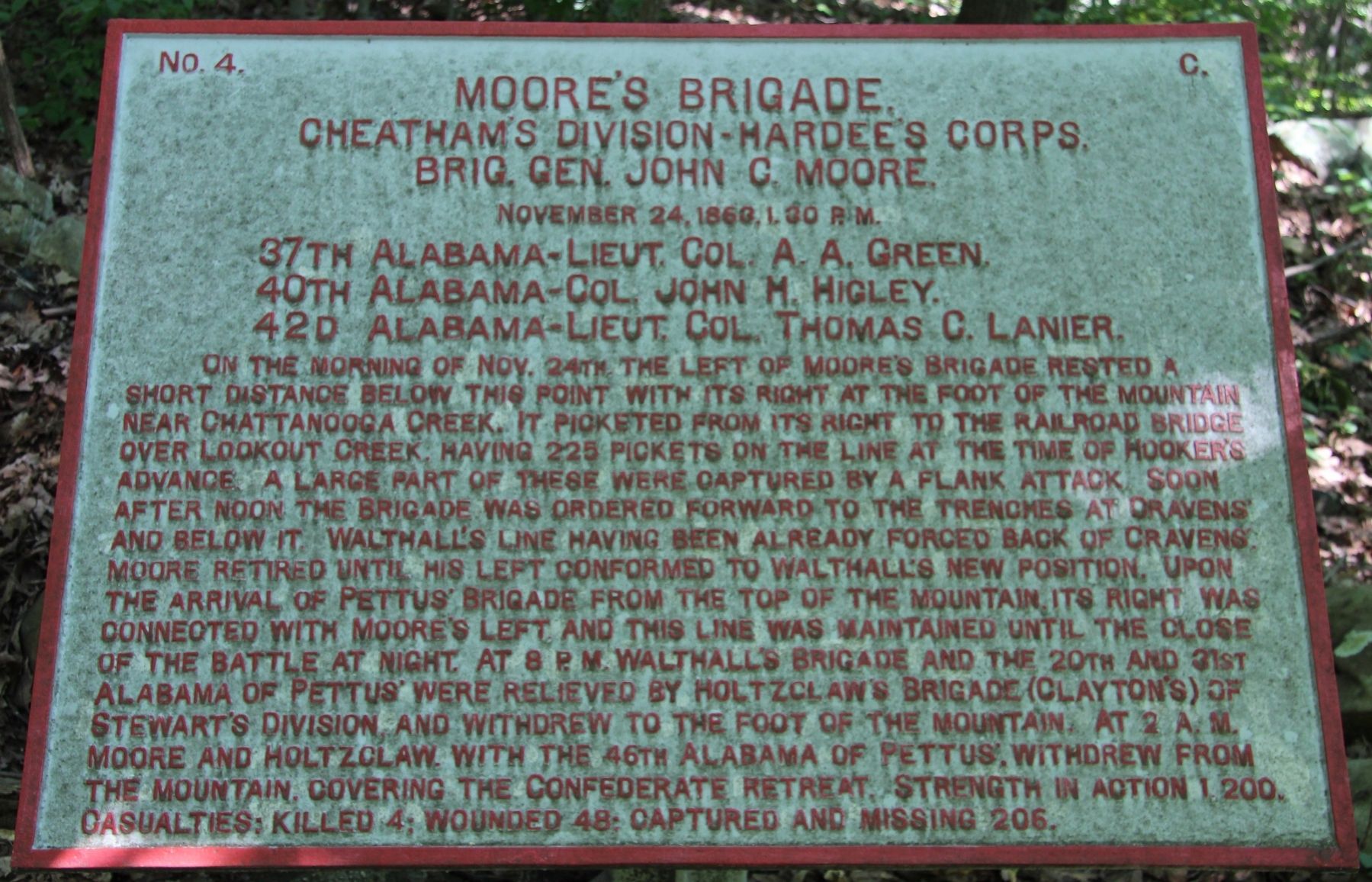 Moore's Brigade Marker image. Click for full size.
