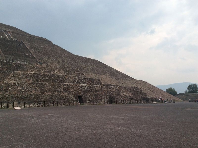 The Pyramid of the Sun showing some of the tunnels used by investigators. image. Click for full size.