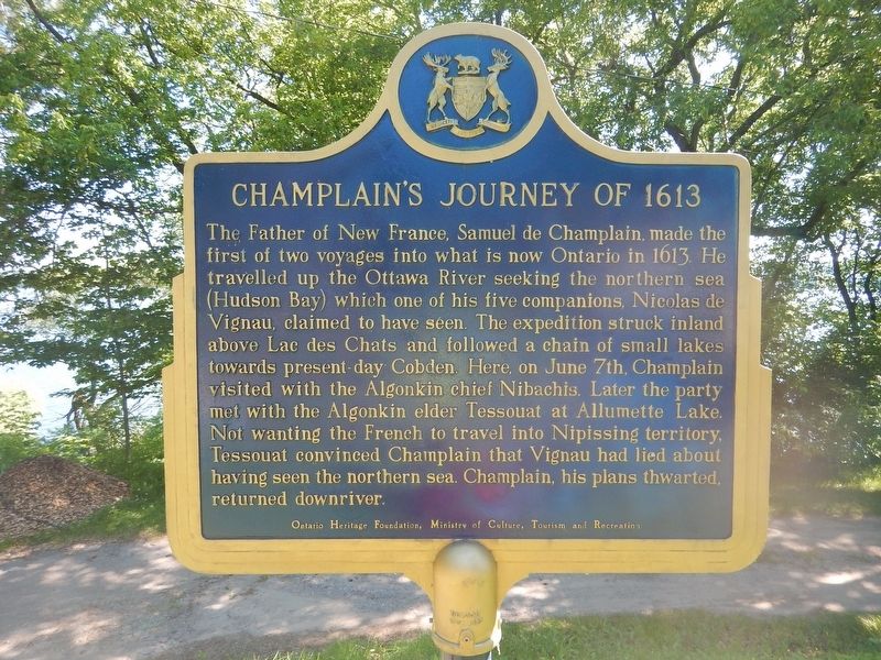 Champlain's Journey of 1613 Marker image. Click for full size.