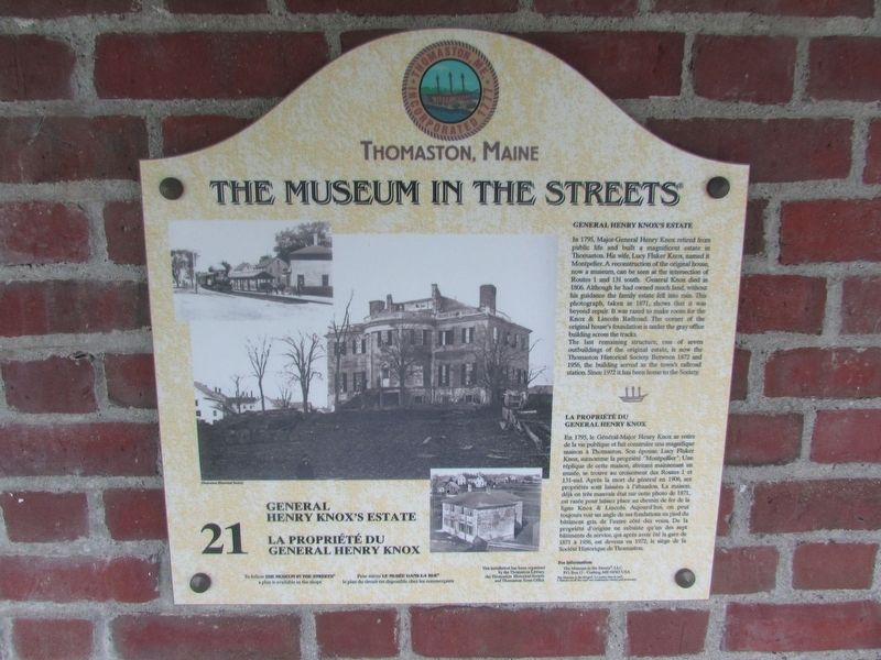 General Henry Knox’s Estate Marker. Click for full size. General Henry Knox’s Estate Marker image. Click for full size.