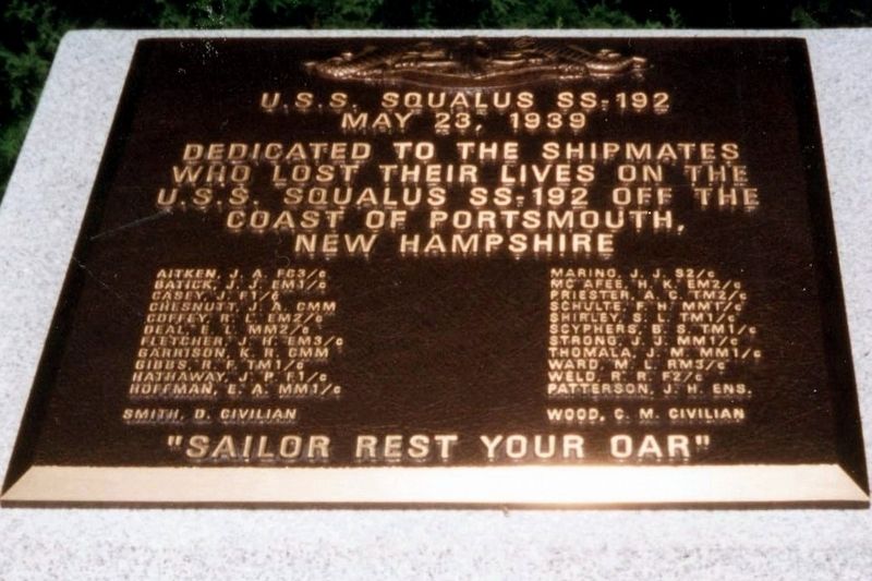 U.S.S. Squalus SS-192 Marker image. Click for full size.