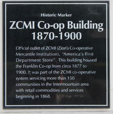 ZCMI Co-op Building Marker image. Click for full size.