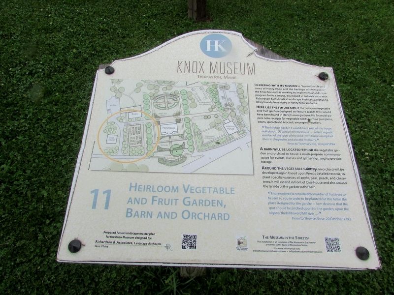 Heirloom Vegetable and Fruit Garden, Barn and Orchard Marker. Click for full size. Heirloom Vegetable and Fruit Garden, Barn and Orchard Marker image. Click for full size.