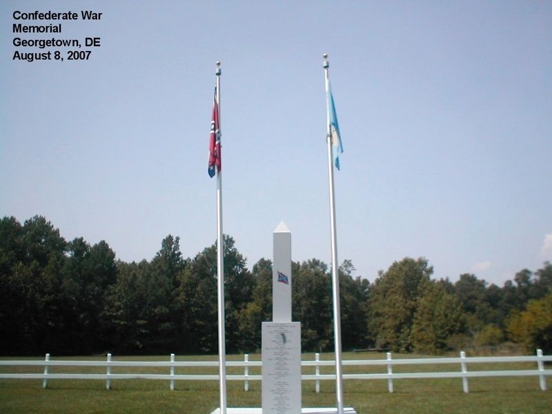 Delaware Confederate War Memorial Marker image. Click for full size.