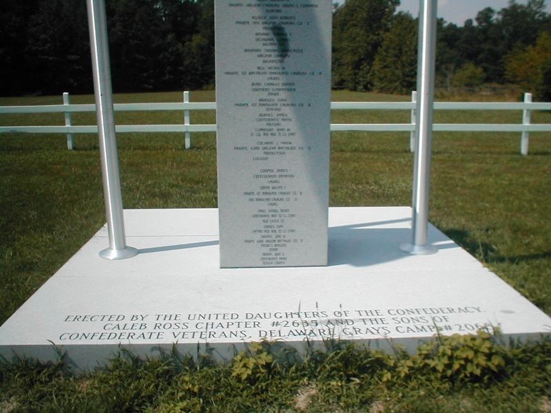 Delaware Confederate War Memorial-Base inscription image. Click for full size.