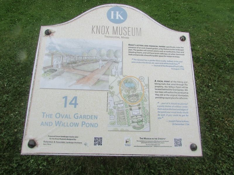 The Oval Garden and Willow Pond Marker image. Click for full size.