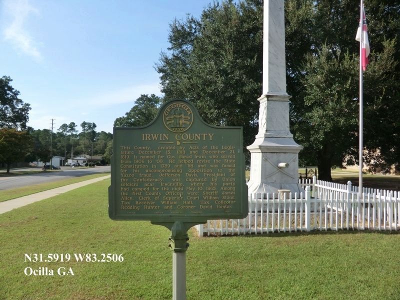 Irwin County marker. Click for full size. Irwin County marker image. Click for full size.