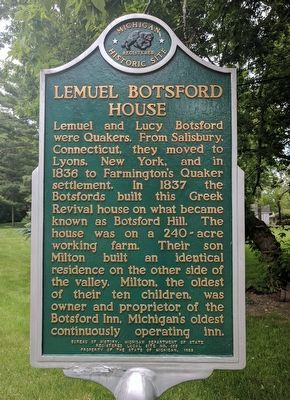 Lemuel Botsford House Marker image. Click for full size.