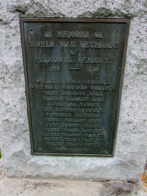 Plymouth WW1 Memorial Marker image. Click for full size.