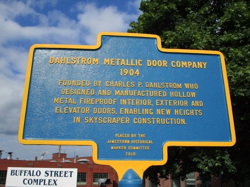 Dahlstrom Metallic Door Company Marker. Click for full size. Dahlstrom Metallic Door Company Marker image. Click for full size.