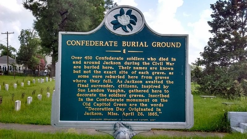 Confederate Burial Ground Marker. Click for full size. Confederate Burial Ground Marker image. Click for full size.