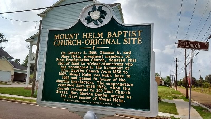 Mount Helm Baptist Church - Original Site Marker image. Click for full size.