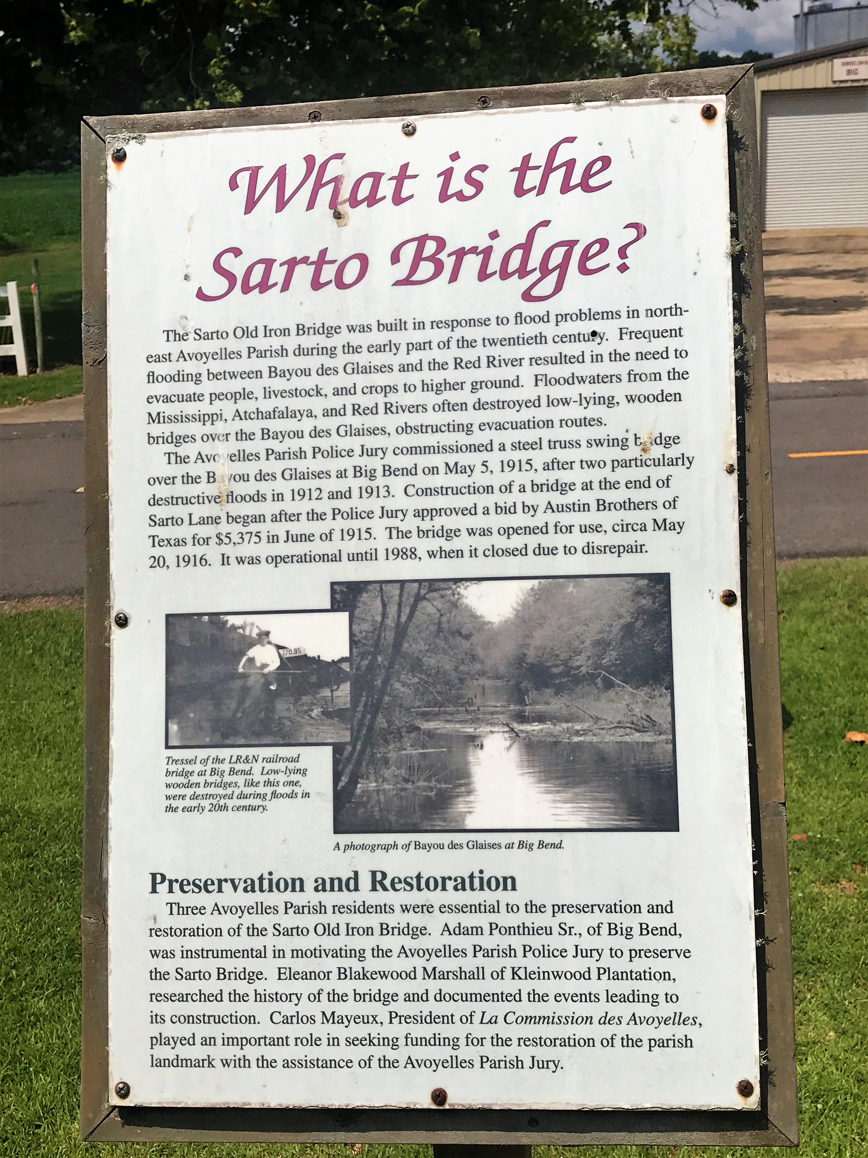 What is the Sarto Bridge? Marker