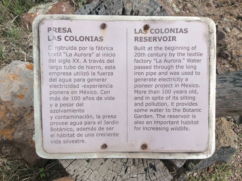 Las Colonias Reservoir Marker image. Click for full size.