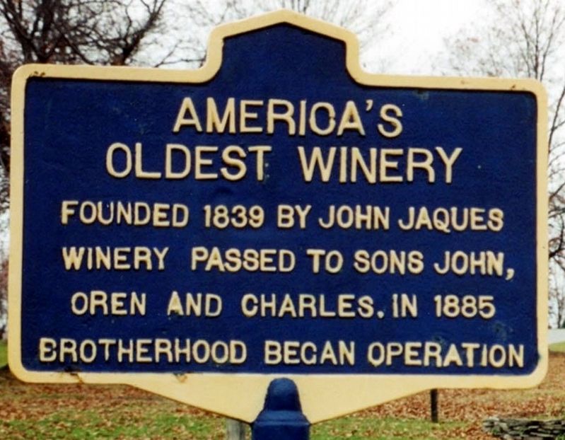 America's Oldest Winery Marker image. Click for full size.