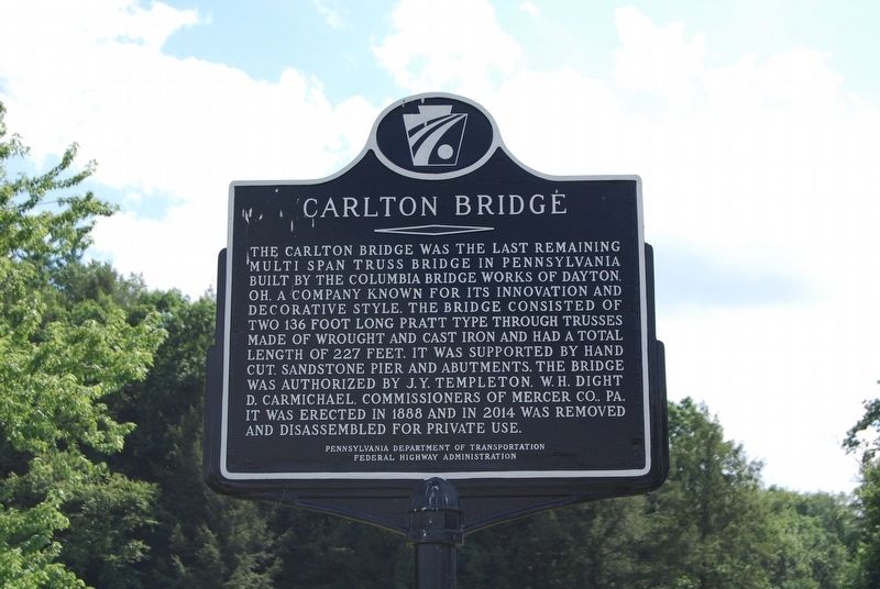 Carlton Bridge Marker. Click for full size. Carlton Bridge Marker image. Click for full size.