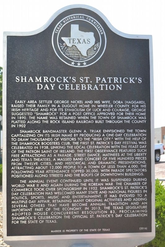 Shamrocks St. Patricks Day Celebration Marker image. Click for full size.