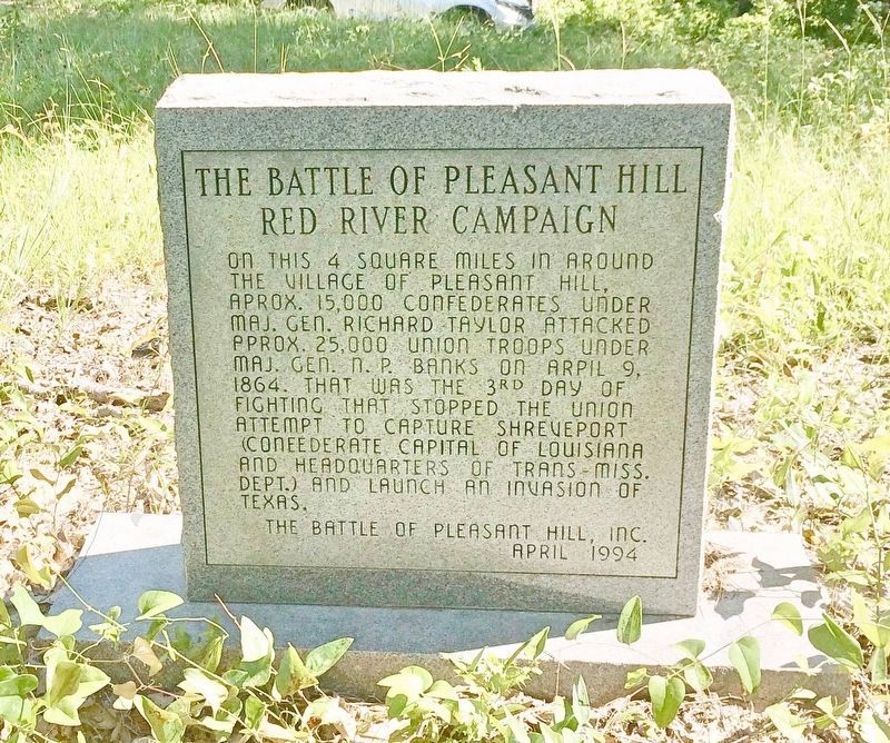 The Battle of Pleasant Hill Monument (Front) image. Click for full size.