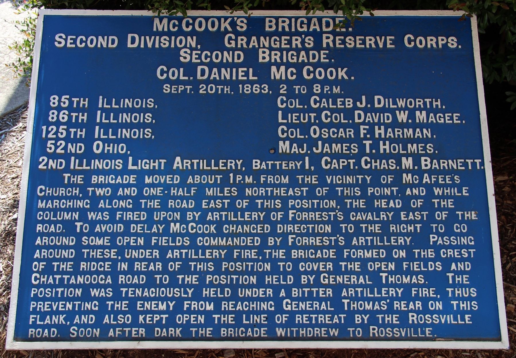 McCook's Brigade Marker image. Click for full size.