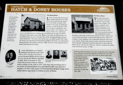 Lorenzo Hill Hatch & John Doney Houses Marker. Click for full size. Lorenzo Hill Hatch & John Doney Houses Marker image. Click for full size.