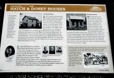 Lorenzo Hill Hatch & John Doney Houses Marker image. Click for full size.