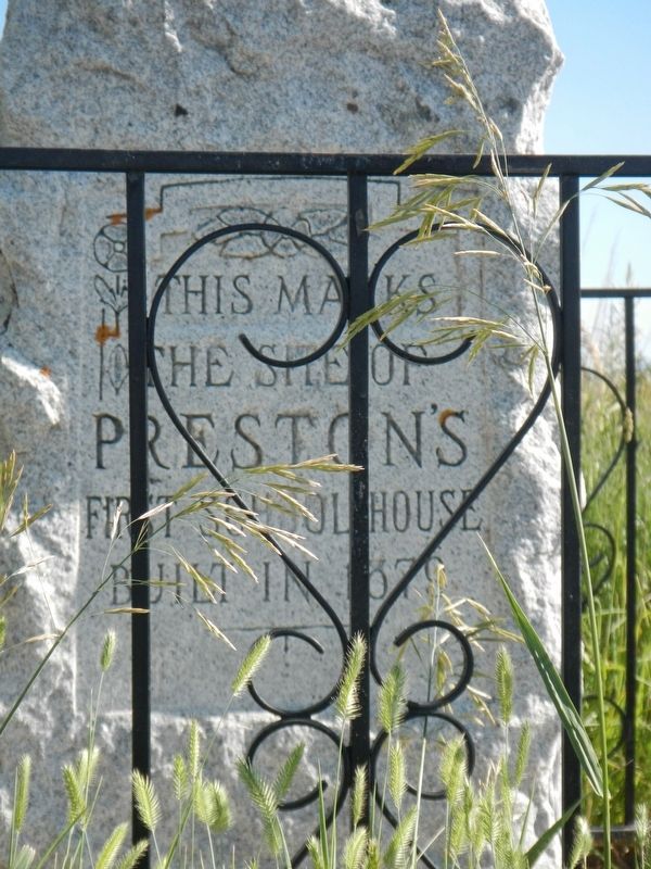 Preston's First Schoolhouse Marker. Click for full size. Preston's First Schoolhouse Marker image. Click for full size.