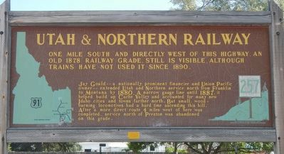 Utah & Northern Railway Marker image. Click for full size.