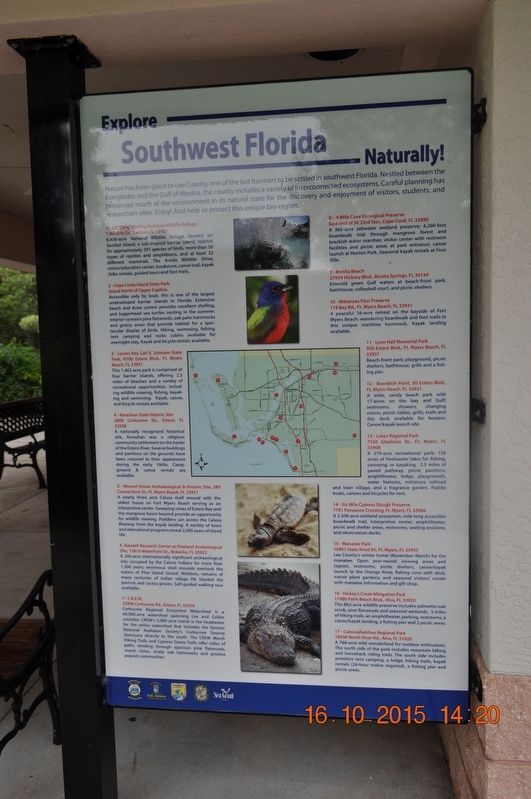 Explore Southwest Florida Naturally ! Marker. Click for full size. Explore Southwest Florida Naturally ! Marker image. Click for full size.
