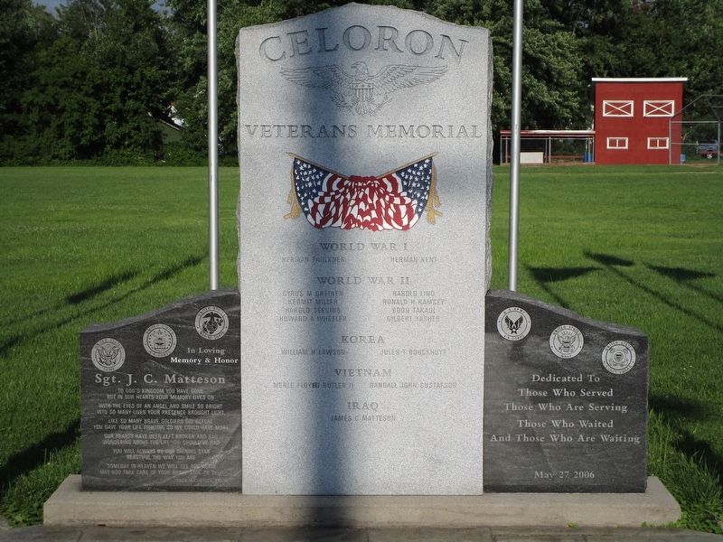 Celoron Veterans Memorial Marker image. Click for full size.