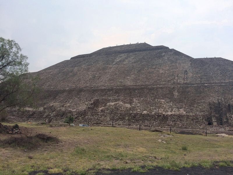 The northern face of the Pyramid of the Sun, seen from near The History of Teotihuacán Marker image. Click for full size.