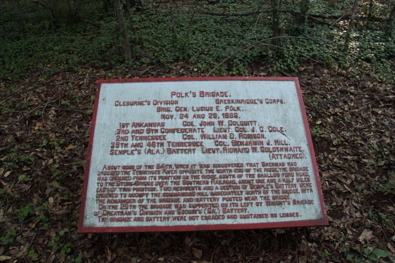 Polk's Brigade Marker. Click for full size. Polk's Brigade Marker image. Click for full size.
