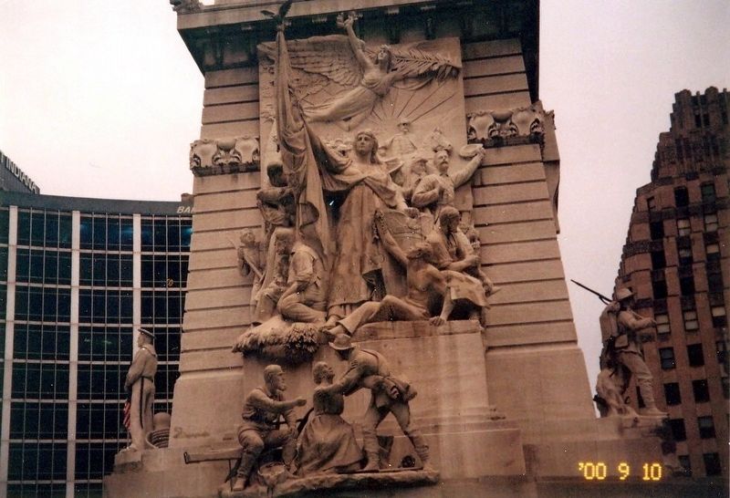 Soldiers and Sailors Monument-Side panel image. Click for full size.