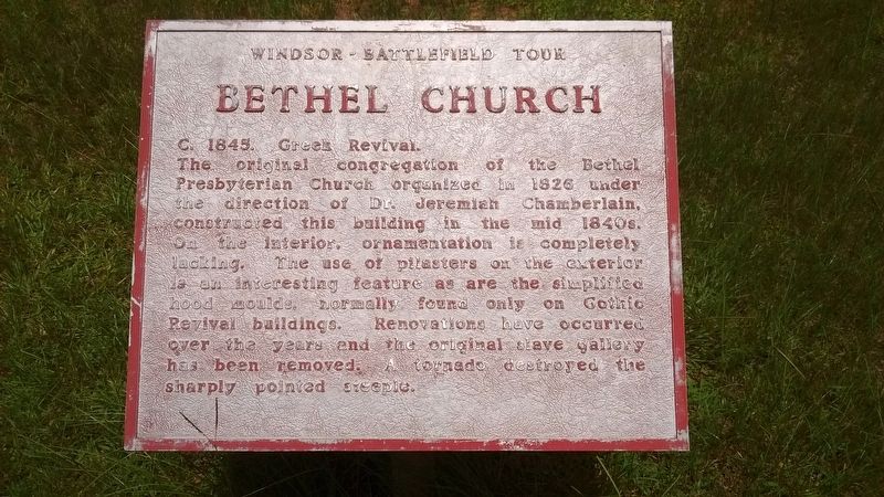 Bethel Church Marker image. Click for full size.