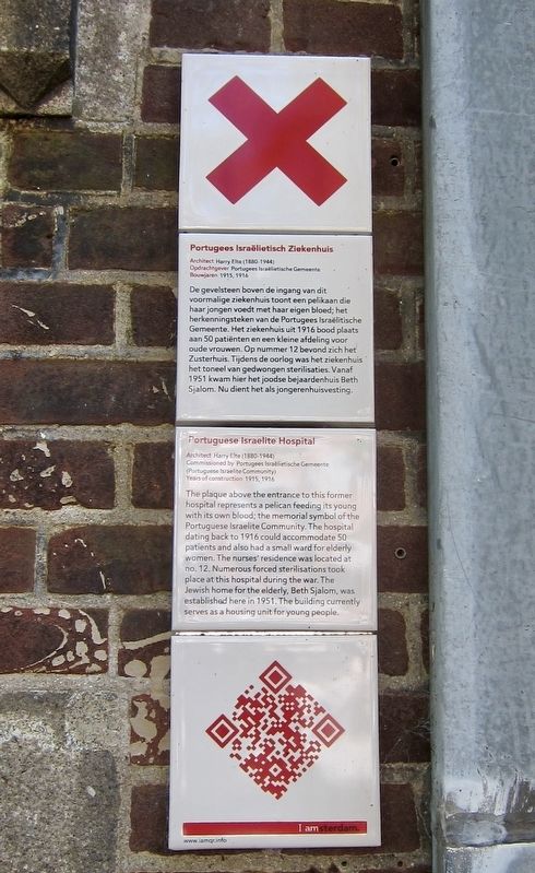 Portugees Israëlietisch Ziekenhuis / Portugese Israelite Hospital Marker. Click for full size. Portugees Israëlietisch Ziekenhuis / Portugese Israelite Hospital Marker image. Click for full size.