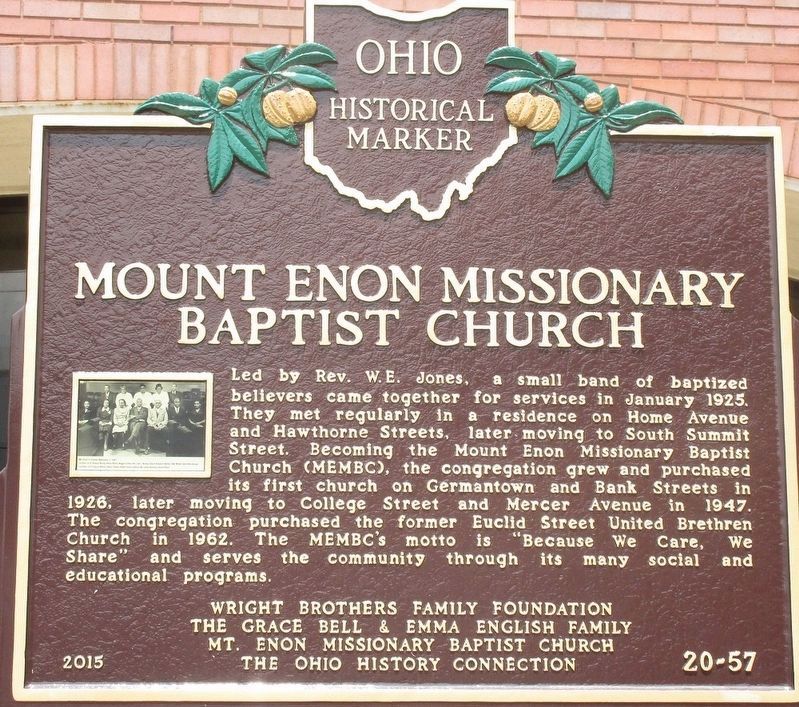 Mount Enon Missionary Baptist Church Marker image. Click for full size.