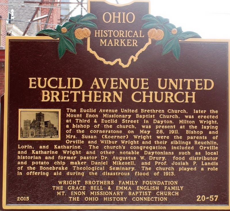 Euclid Avenue United Brethren Church Marker. Click for full size. Euclid Avenue United Brethren Church Marker image. Click for full size.