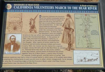 California Volunteers March to the Bear River Marker image. Click for full size.