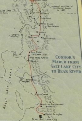 Connor's March from Salt Lake City to Bear River, detail from California Volunteers March Marker image. Click for full size.